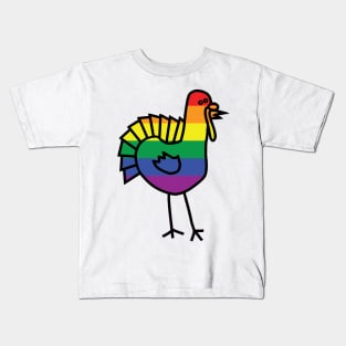 Pride Turkey at Thanksgiving Kids T-Shirt